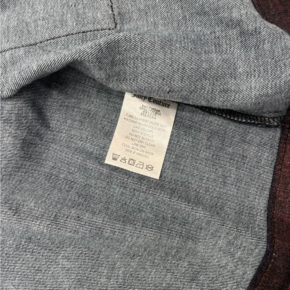 Juicy Couture‎ Metallic Plum Cropped Denim Jacket Women's Medium Button